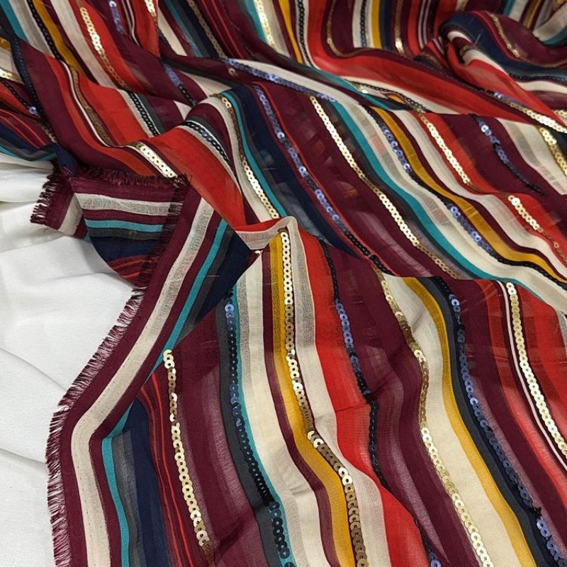 Colorful Striped Embroidered S - Ethnic Fashion Designers recension och pris
