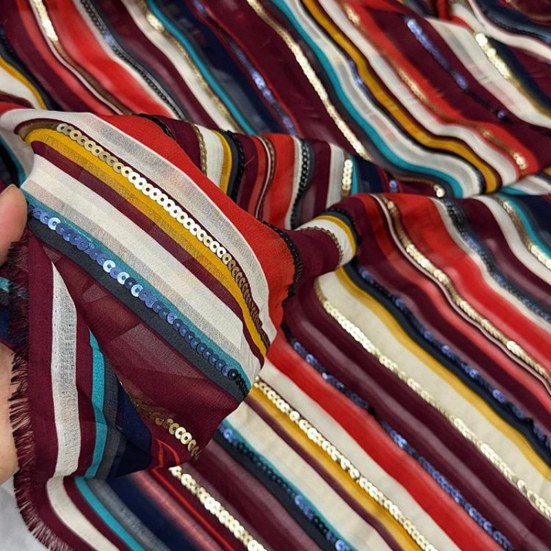 Colorful Striped Embroidered S - Ethnic Fashion Designers recension och pris