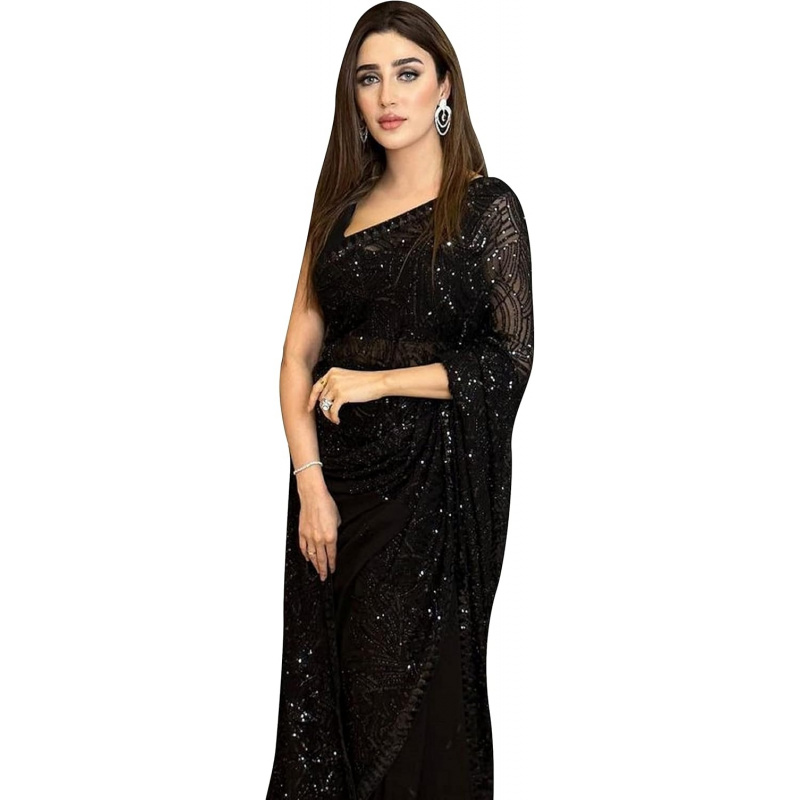 Women's Georgette Sequence Emb - Saree Georgette Women recension och pris