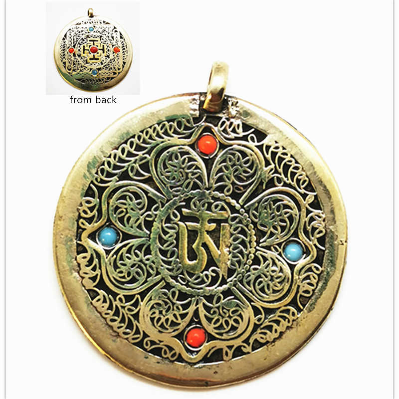 Tibetan OM Mantras Amulet Copp - Ethnic Fashion Com recension och pris