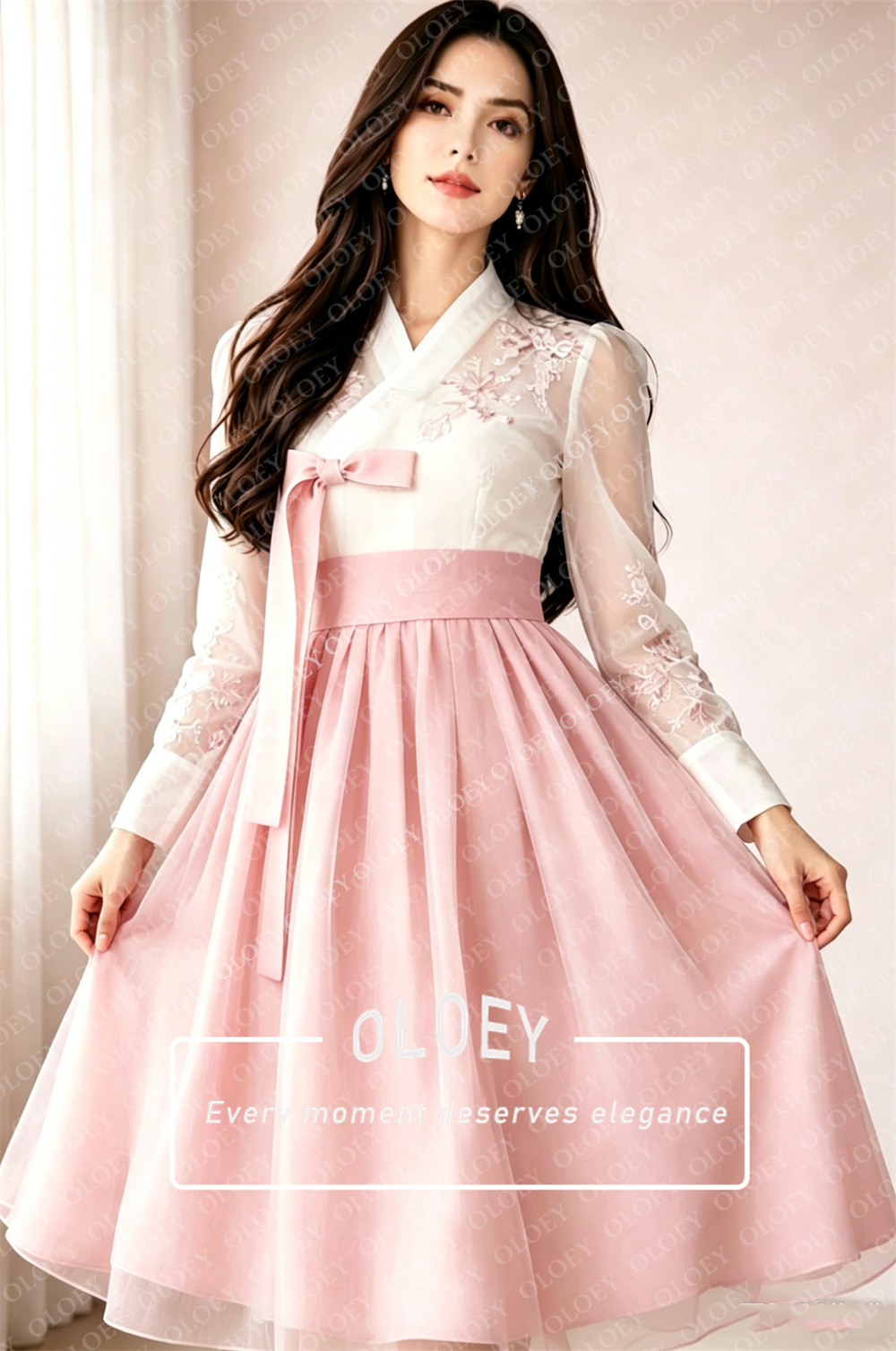 OLOEY Modern Pink Appliques Sh - Hanbok Modern Set recension och pris
