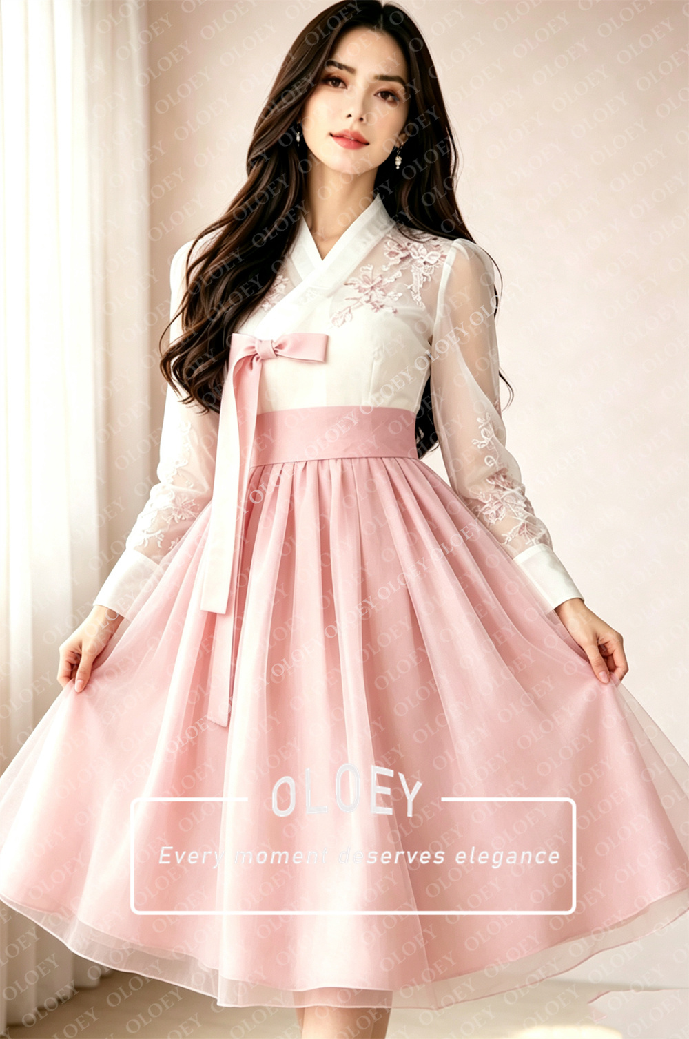 OLOEY Modern Pink Appliques Sh - Hanbok Modern Set recension och pris