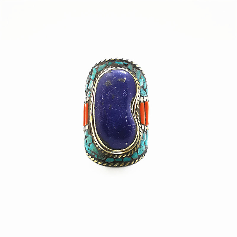 Tibetan Big Rings for Man Whit - Ethnic Fashion Com recension och pris