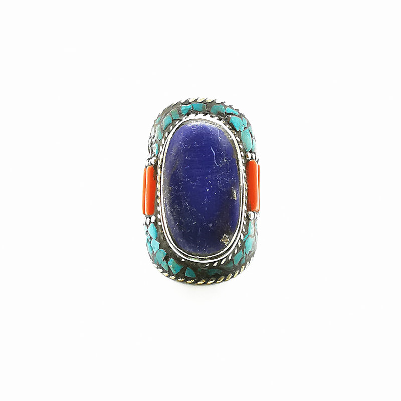 Tibetan Big Rings for Man Whit - Ethnic Fashion Com recension och pris