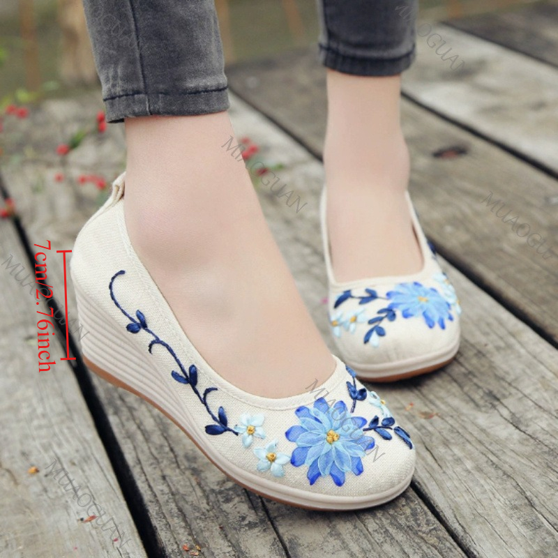 Embroidered Women Comfort Wedg - Ethnic Fashion For Ladies recension och pris