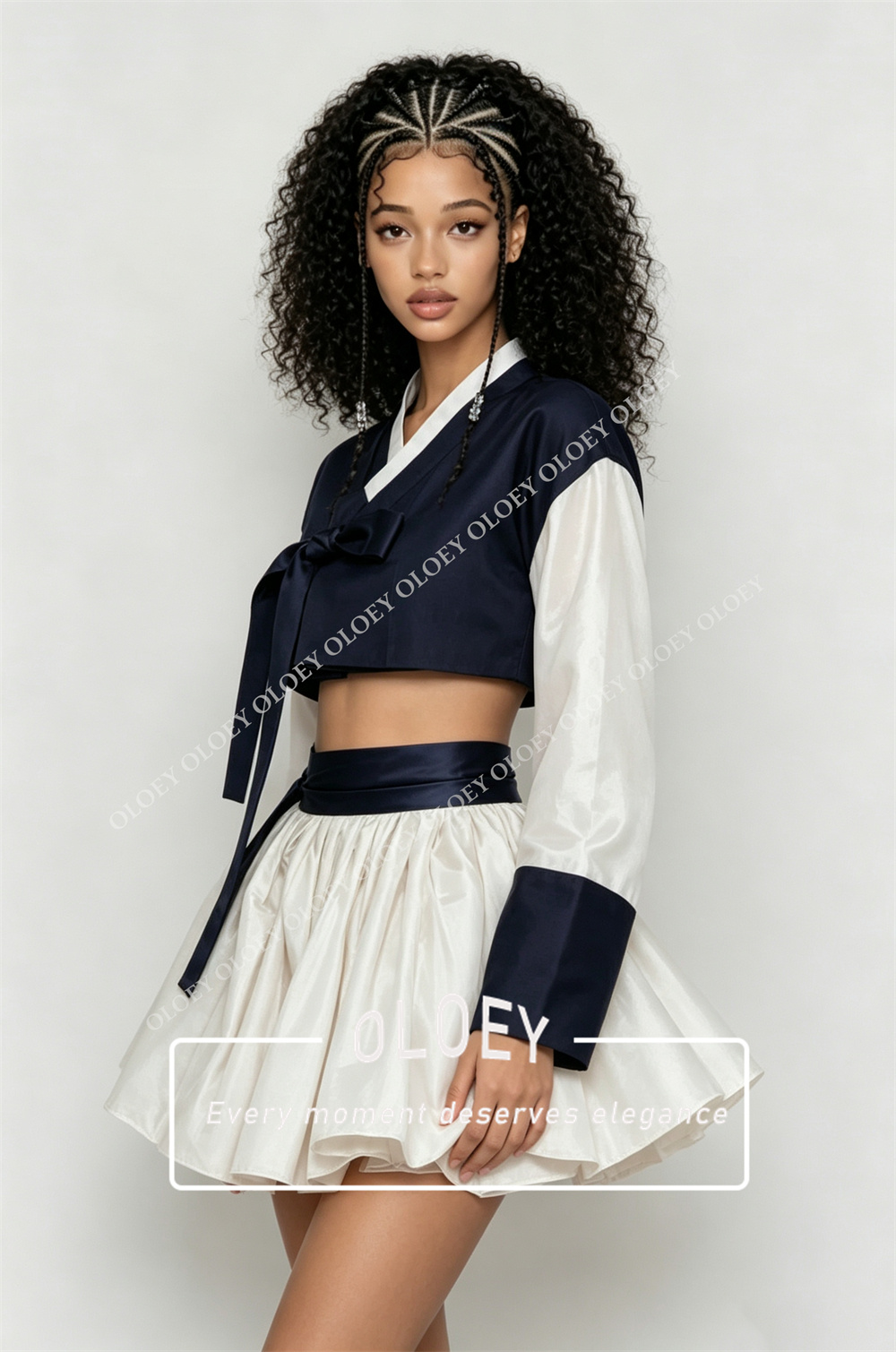 OLOEY Modern Navy Blue Ivory S - Hanbok Modern Set recension och pris