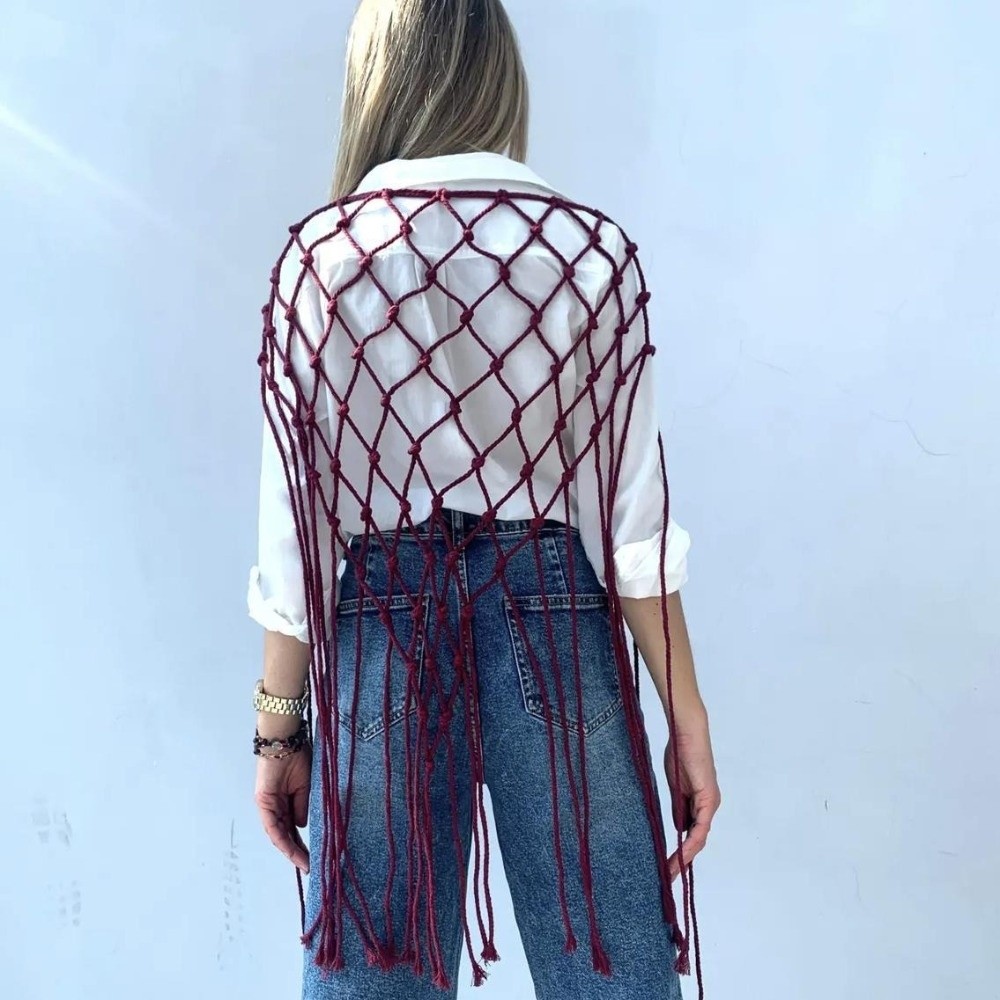 Bohemian Netted Fringe Scarf S - Ethnic Fashion Designers recension och pris
