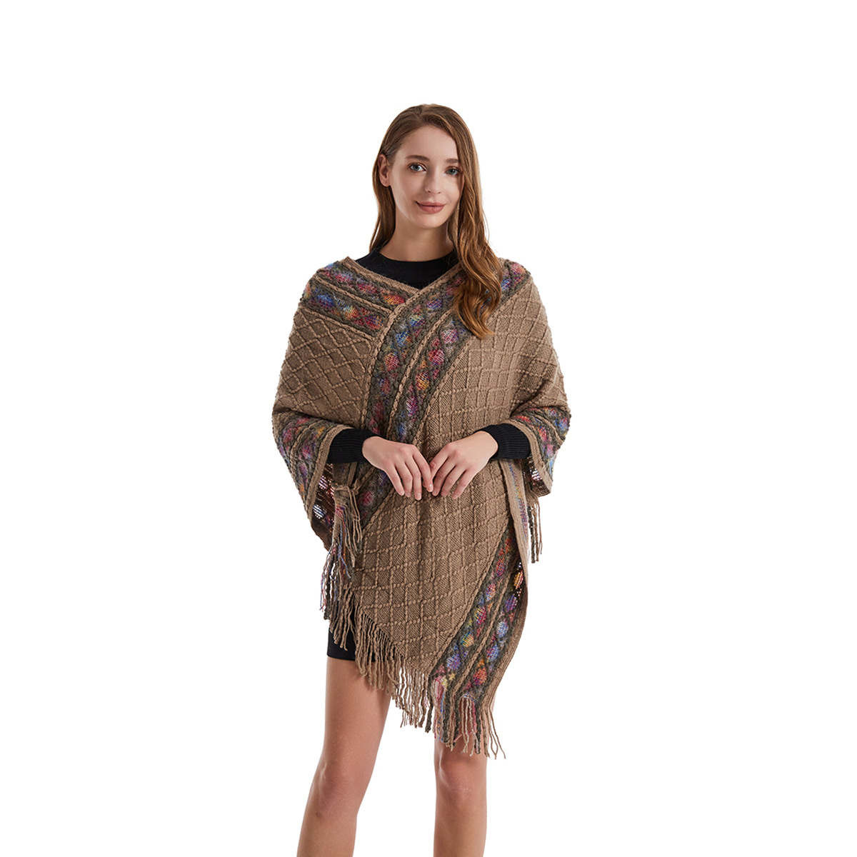 Women Spring Autumn Poncho Uni - Ethnic Fashion For Ladies recension och pris