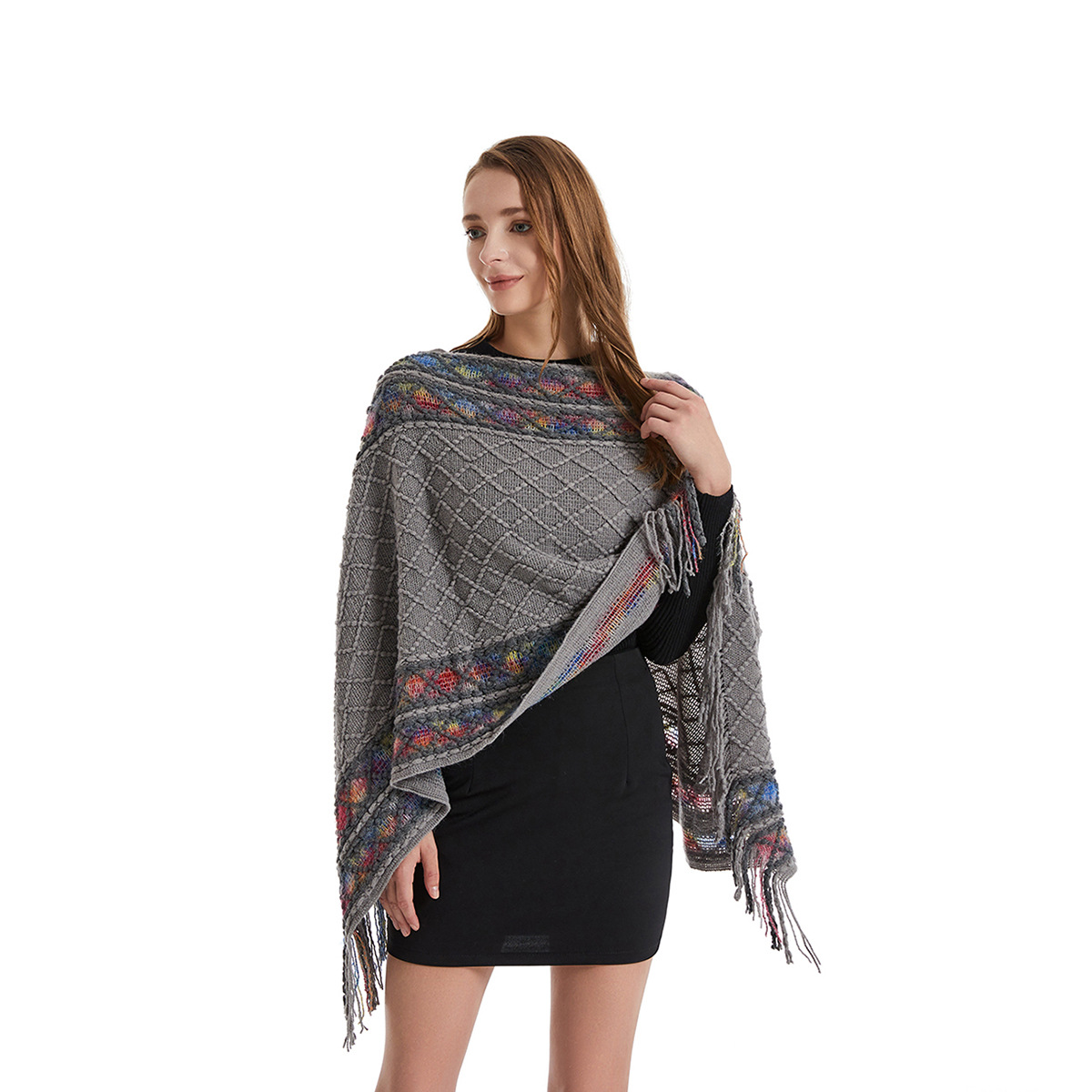 Women Spring Autumn Poncho Uni - Ethnic Fashion For Ladies recension och pris