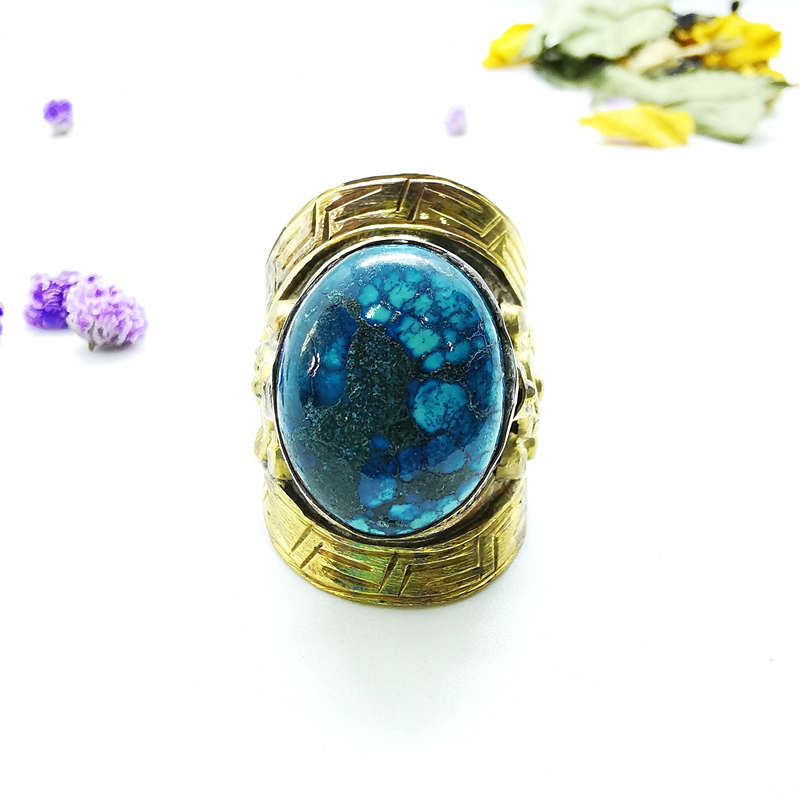 Tibetan Big Rings for Man Gold - Ethnic Fashion Com recension och pris